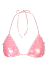 Triangle Bikini Top in Baby Pink