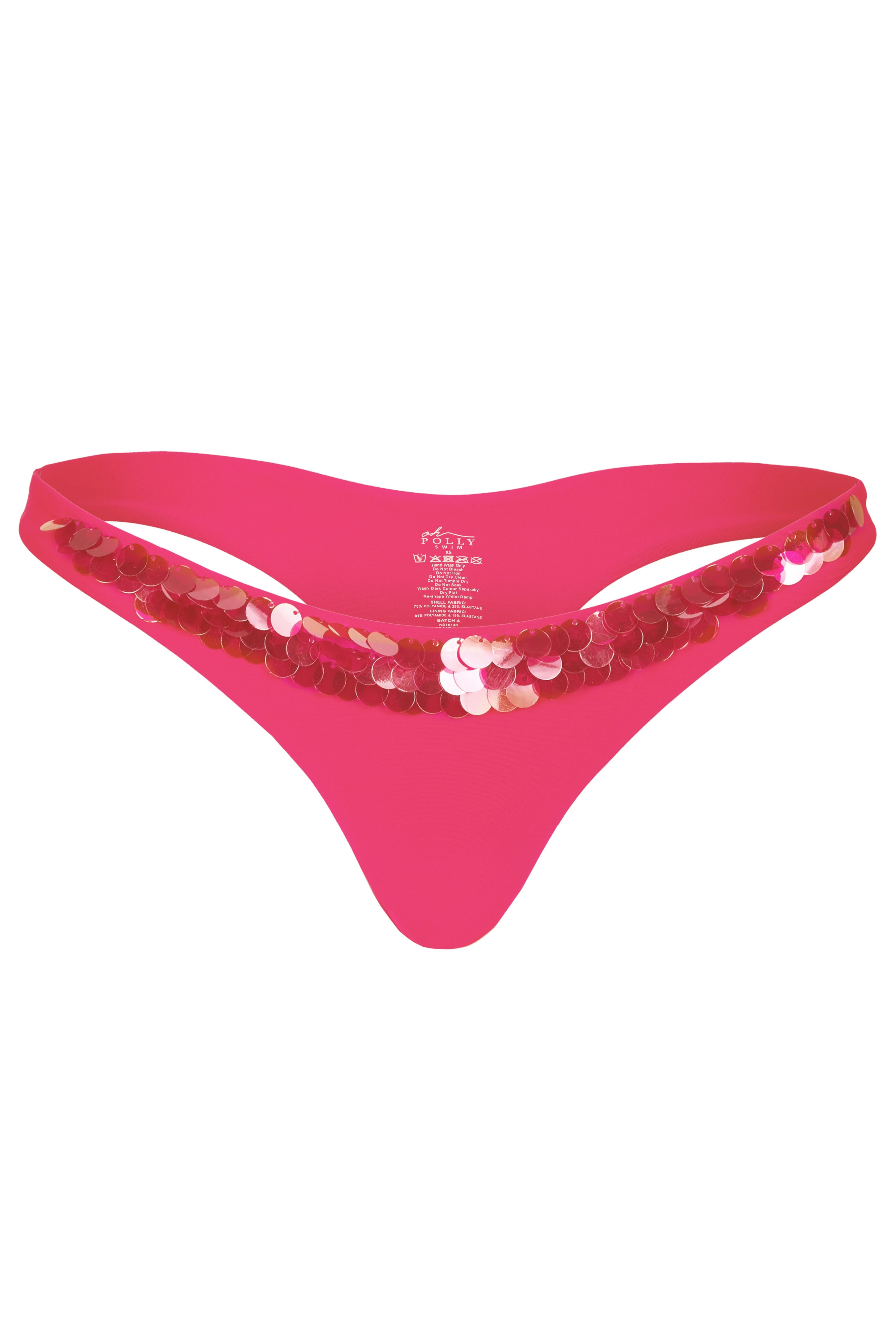 Thong Bikini Bottoms in Raspberry
