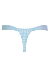 Thong Bikini Bottoms in Blue Gingham Print