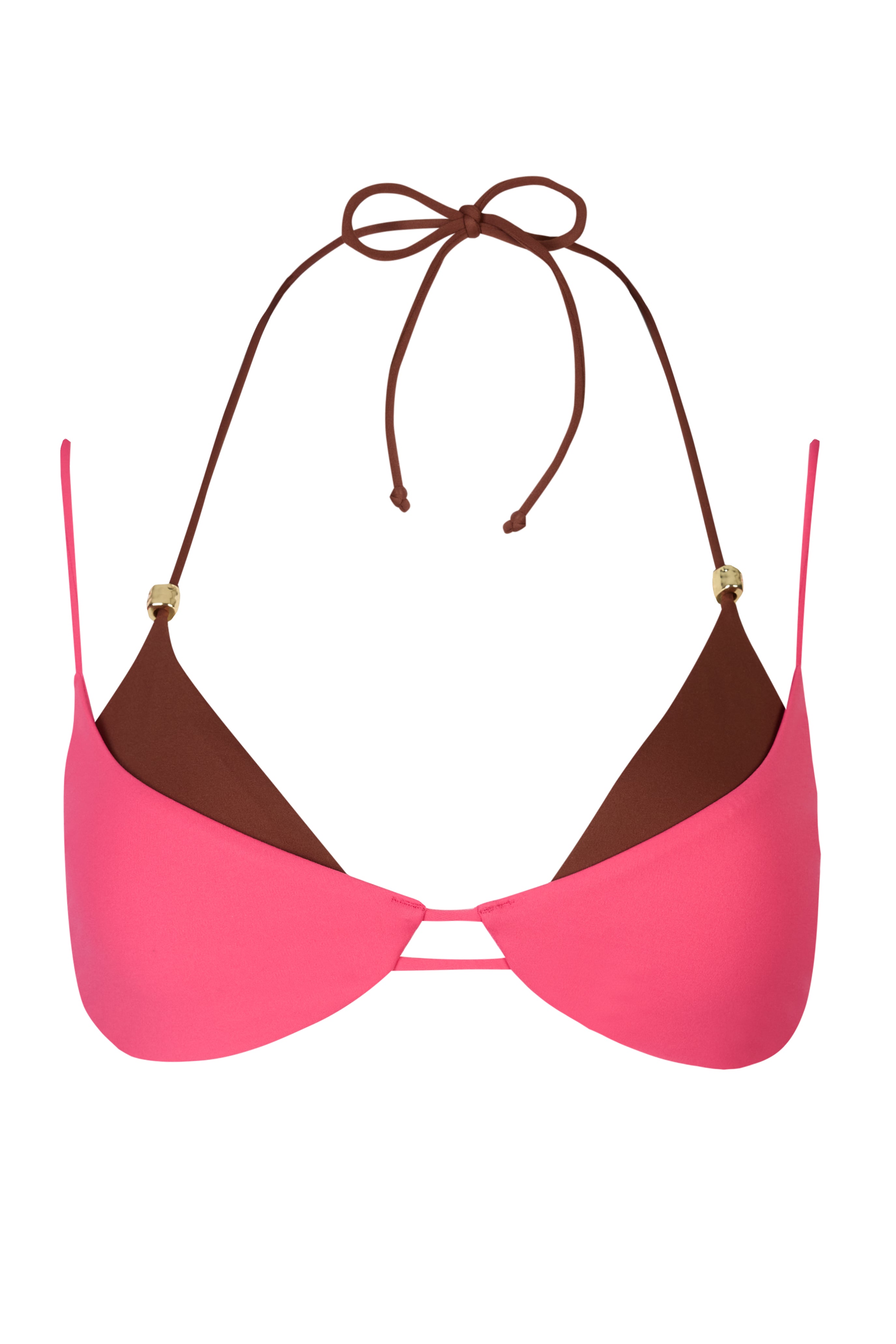Layered Bikini Top in Pink Contrast