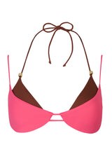 Layered Bikini Top in Pink Contrast