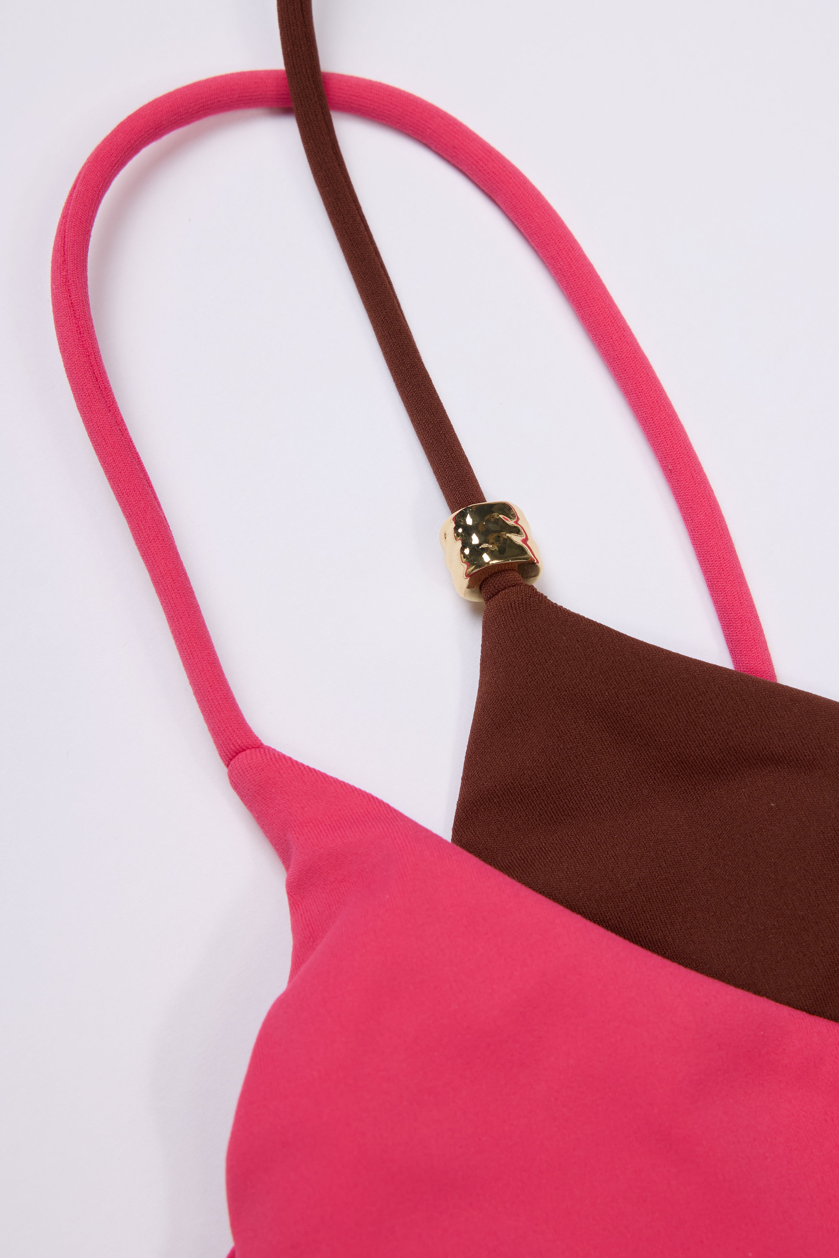 Layered Bikini Top in Pink Contrast