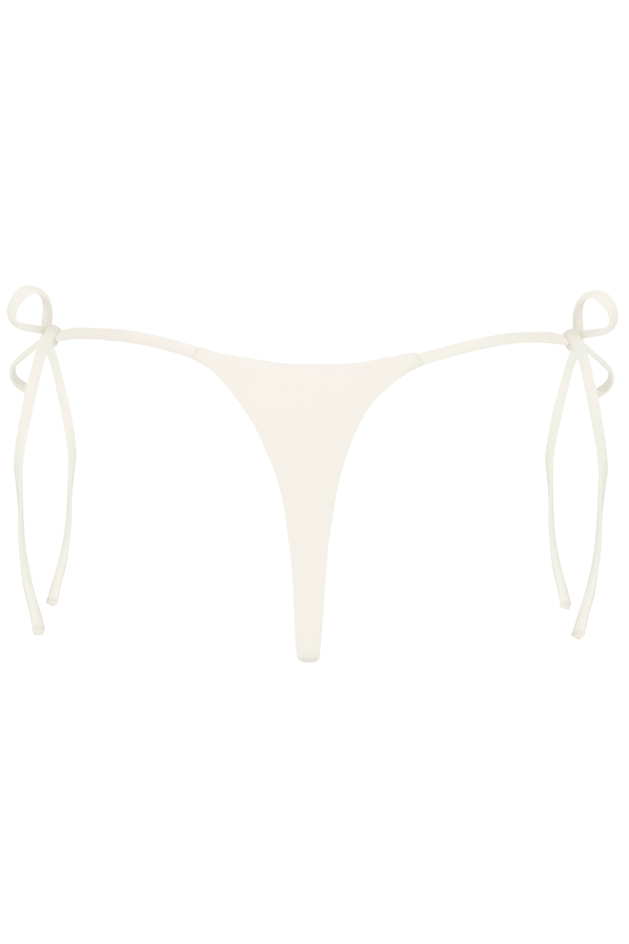 Side-Tie Thong Bikini Bottoms  in Pearl
