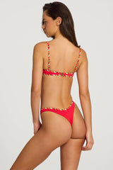 Thong Bikini Bottoms in Scarlet Red