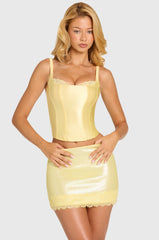 Satin Corset Top in Butter