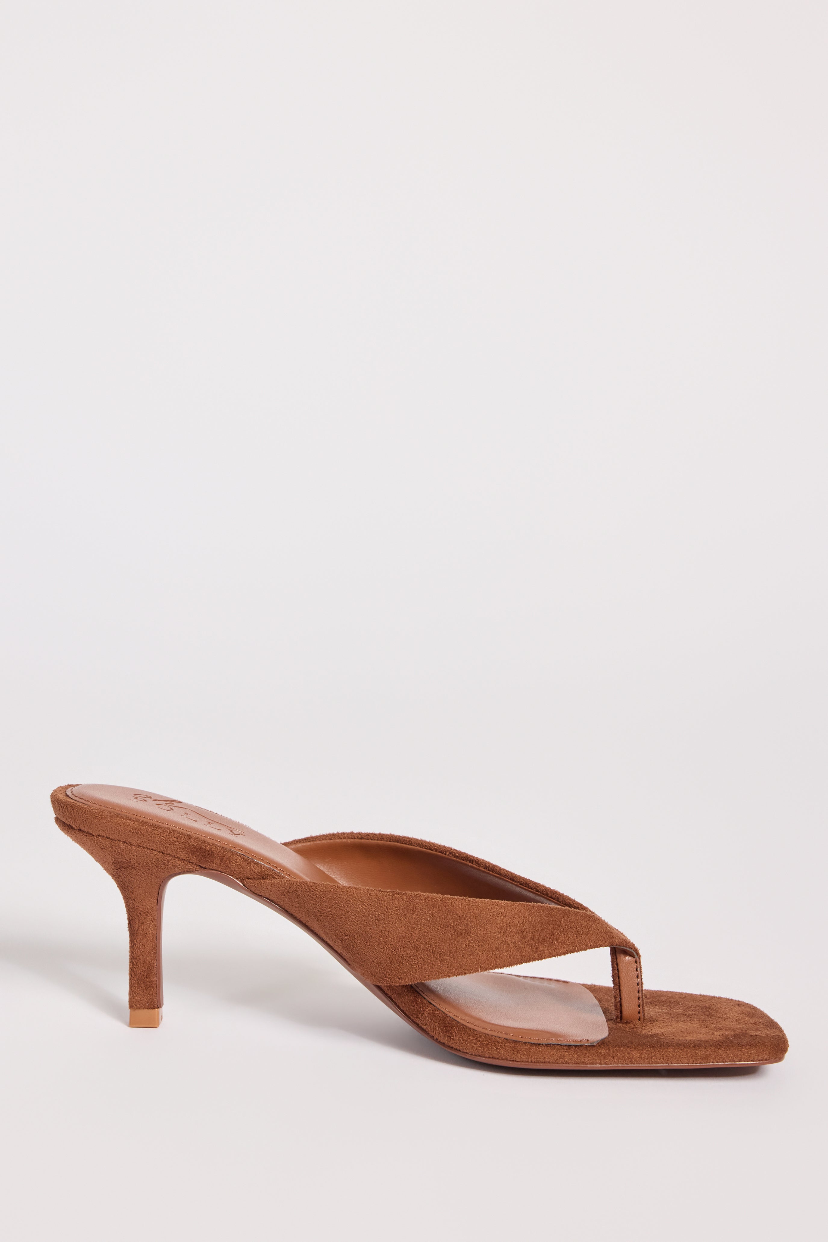 Heeled Thong Sandals  in Cocoa Brown