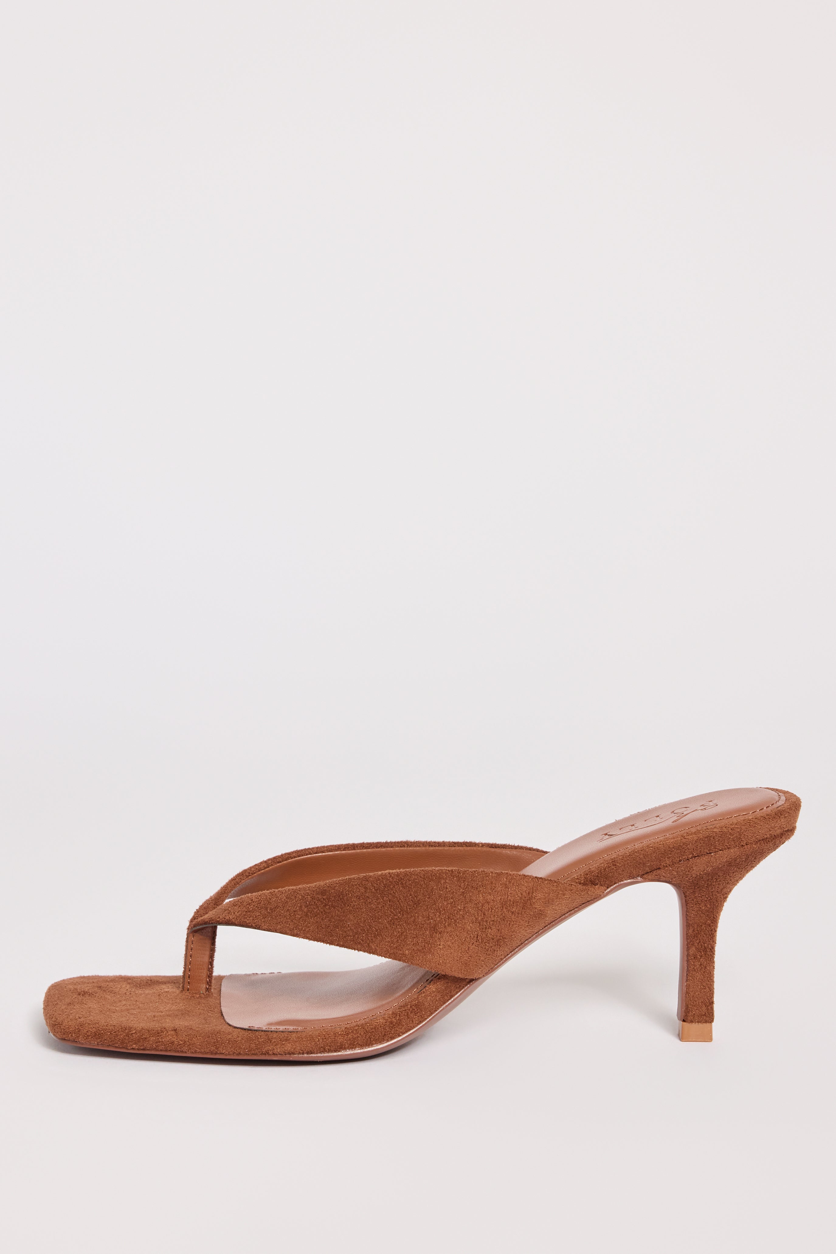 Heeled Thong Sandals  in Cocoa Brown