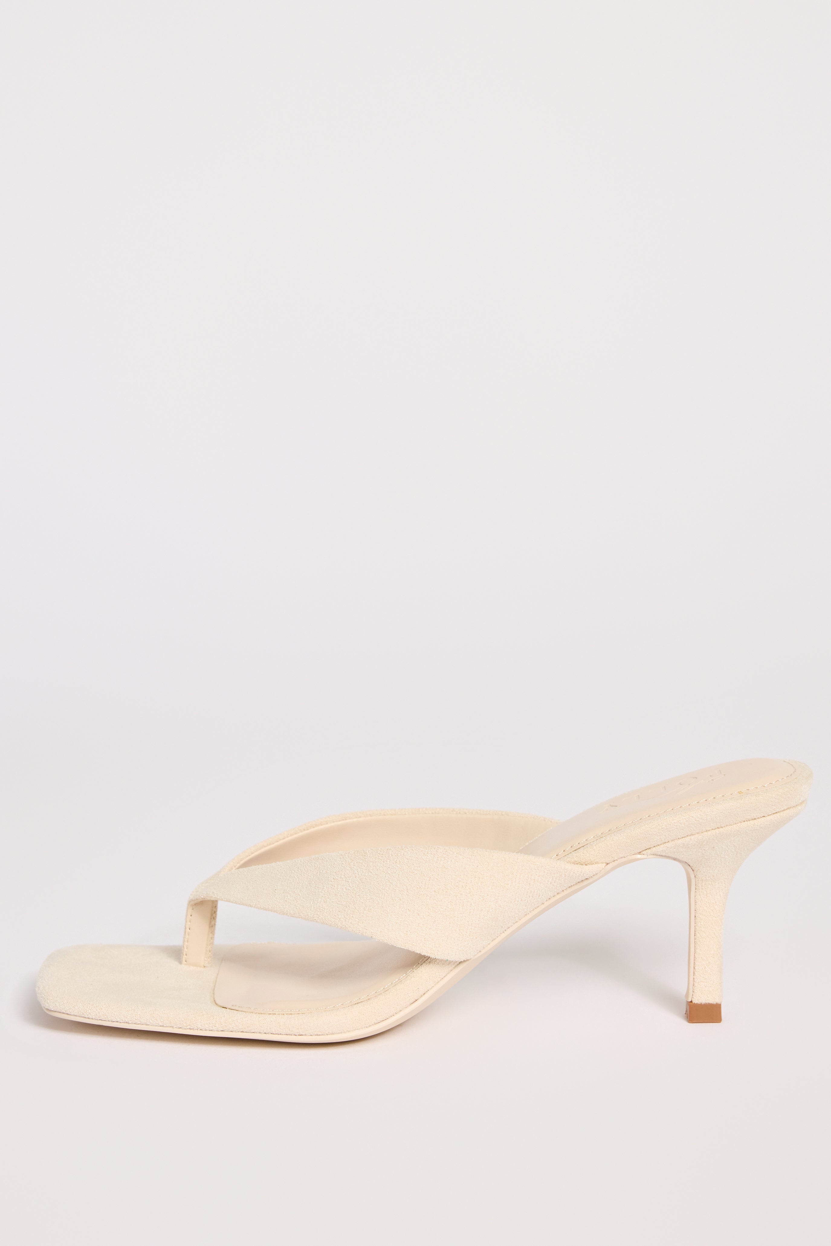 Heeled Thong Sandals  in Oat