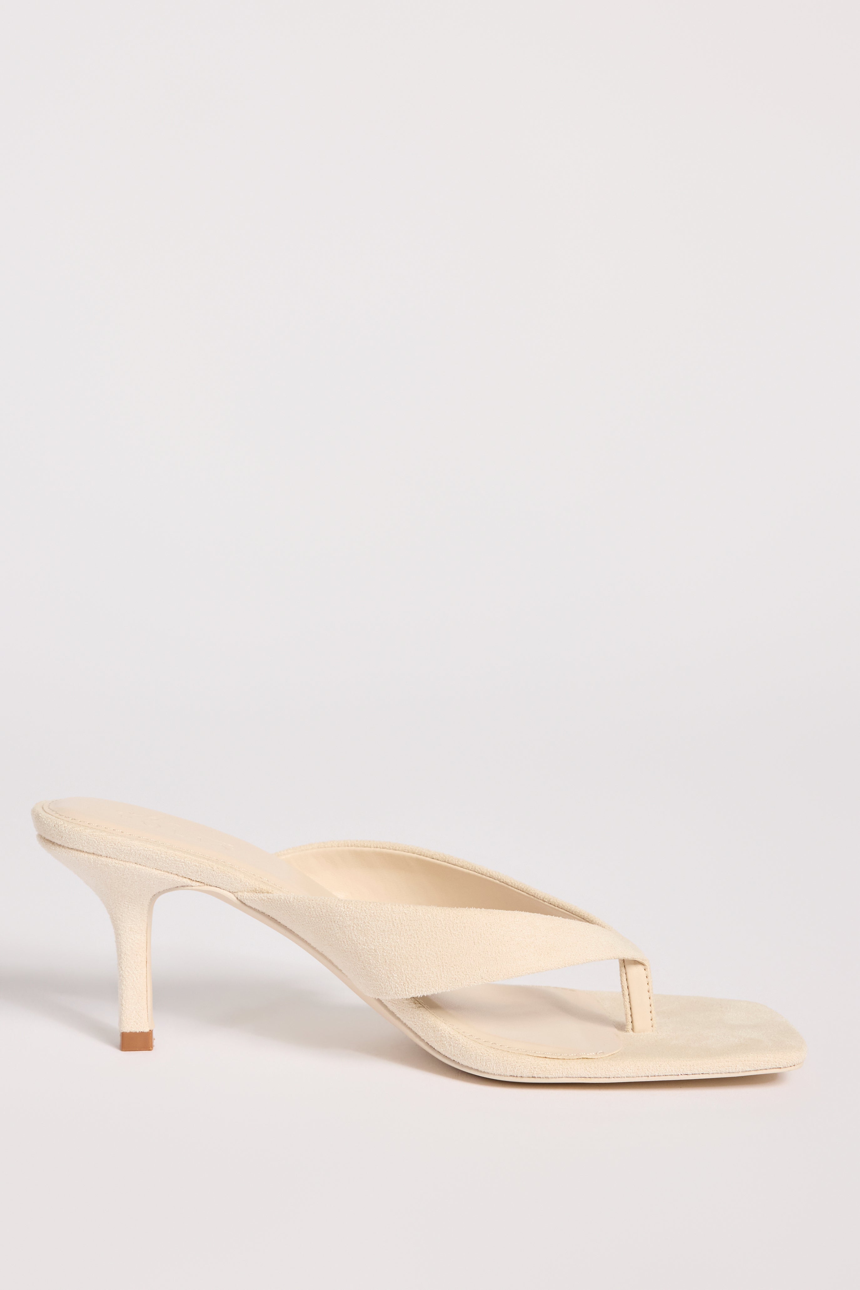 Heeled Thong Sandals  in Oat