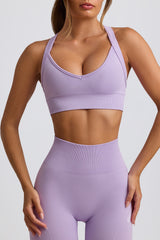 Super Sculpt Seamless Cross-Back Sports Bra in Lavender