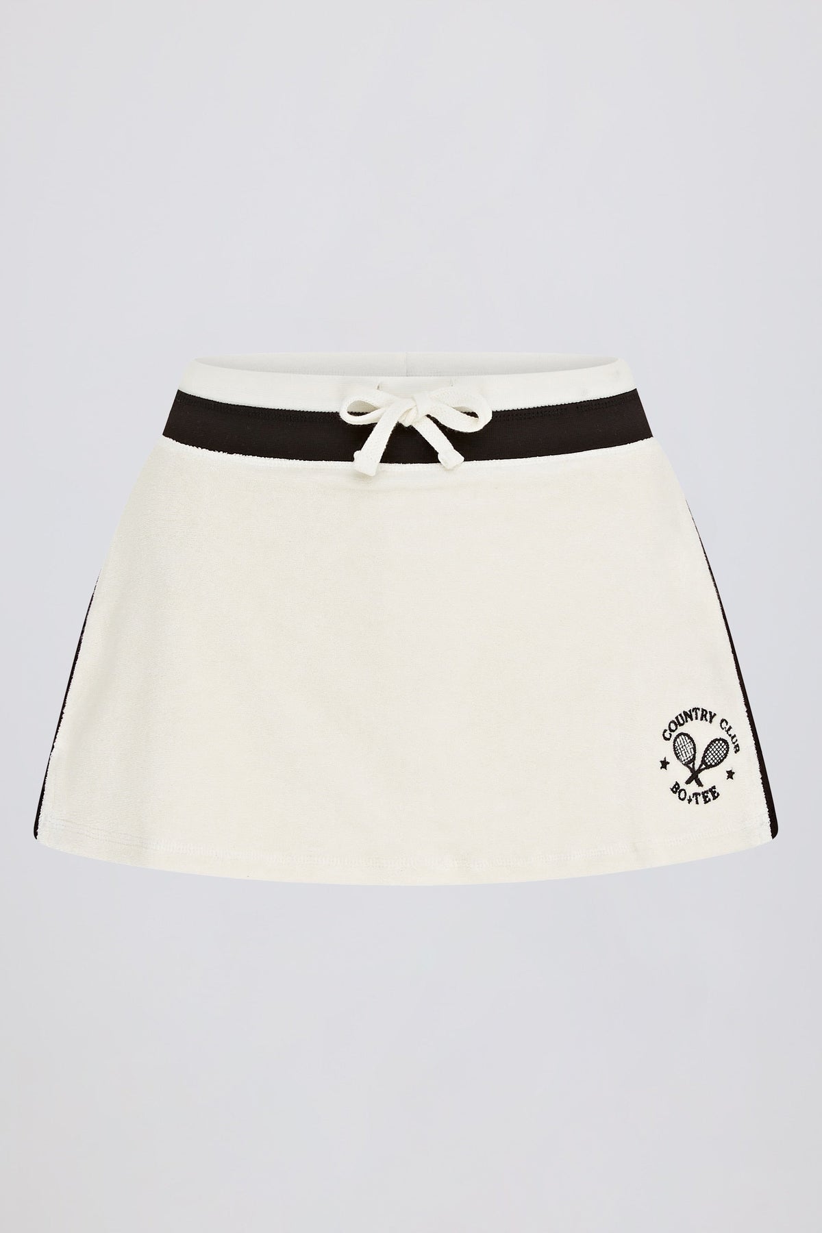 Terry Towelling Mid-Rise Skort in Ivory