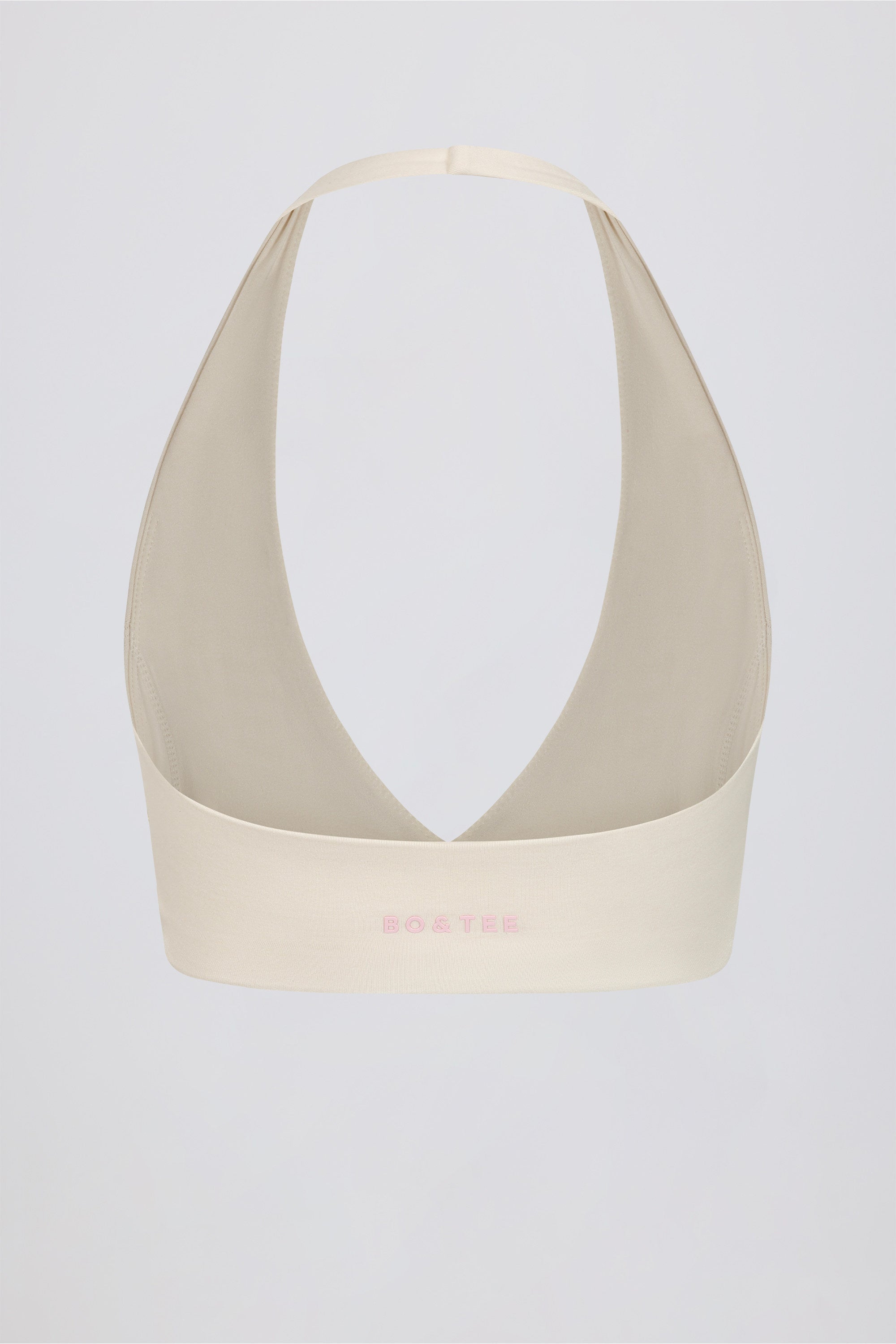 Brushed Jersey V-Neck Sports Bra in Vanilla