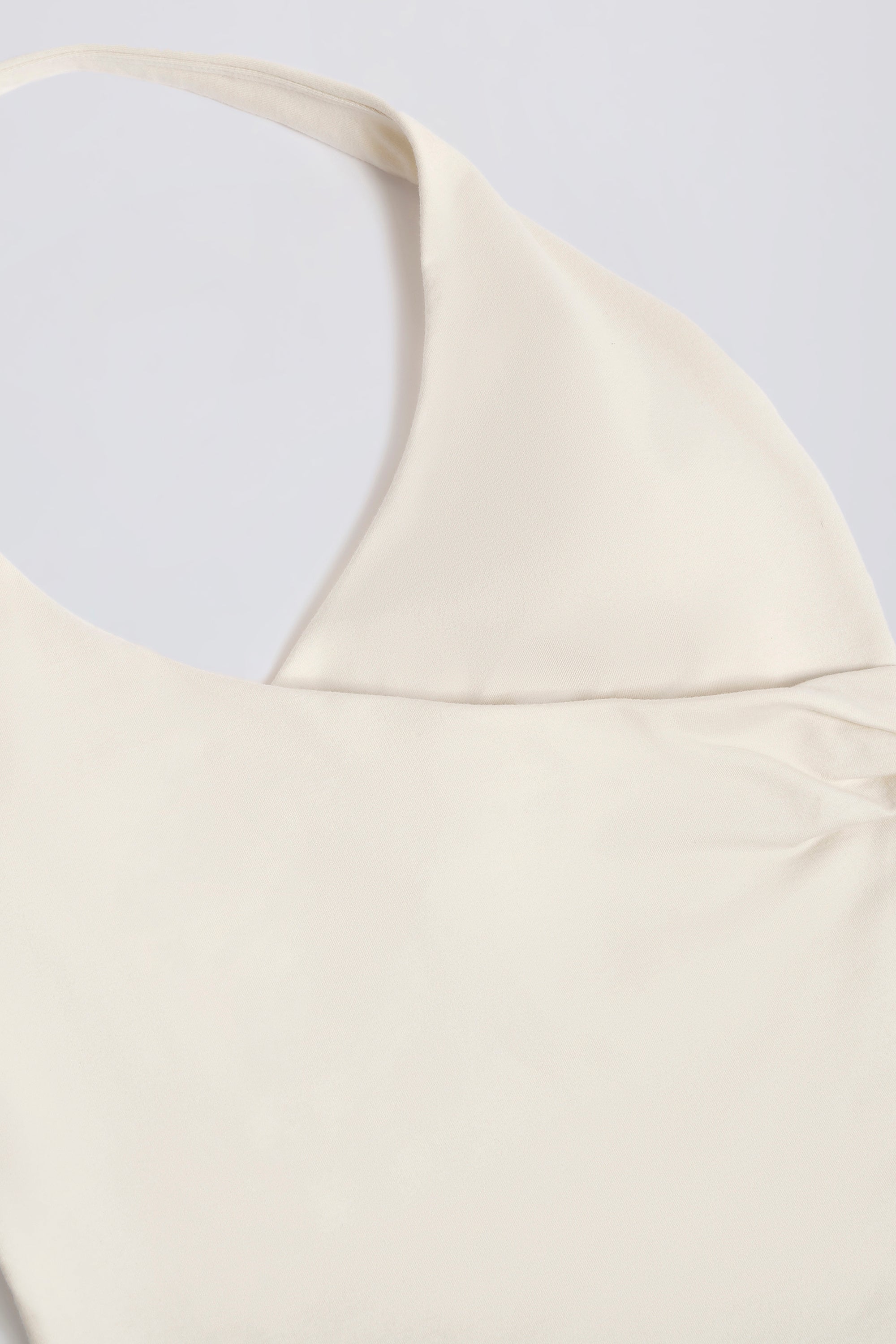 Halterneck Open-Back Tank Top in Vanilla